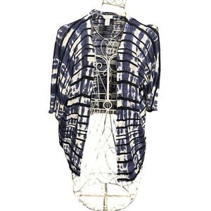 BEAUTIFUL Chicos Women's Cardigan Open Cardigan Blue tie dye style size 1 (small